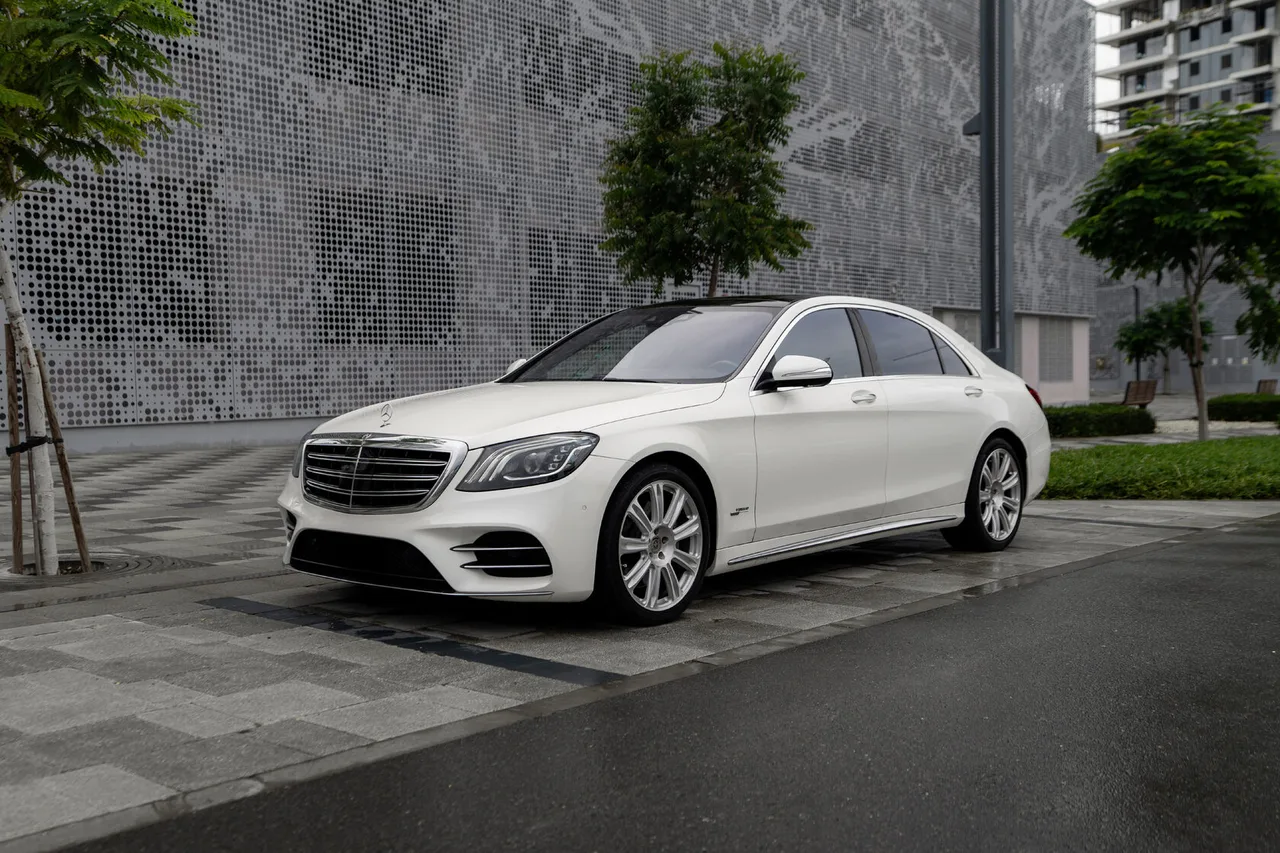 Another luxury car waiting in the parking line