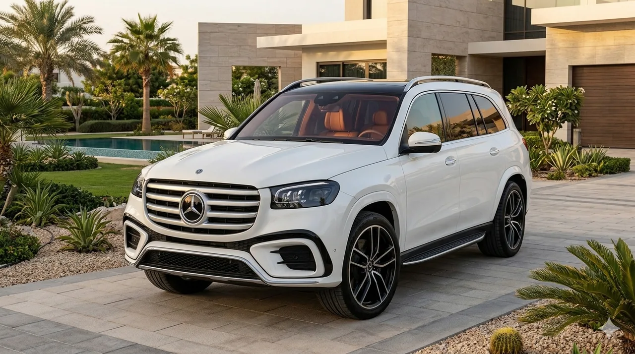 A third guest's luxury car arriving at the venue