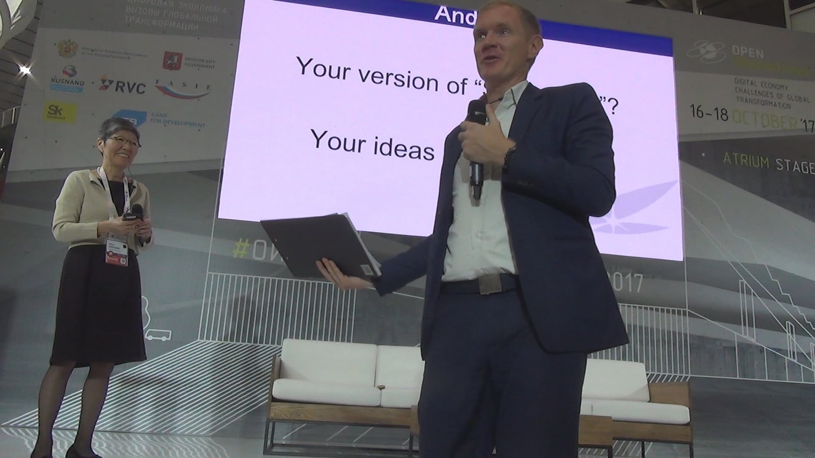 Moderating a session in Skolkovo