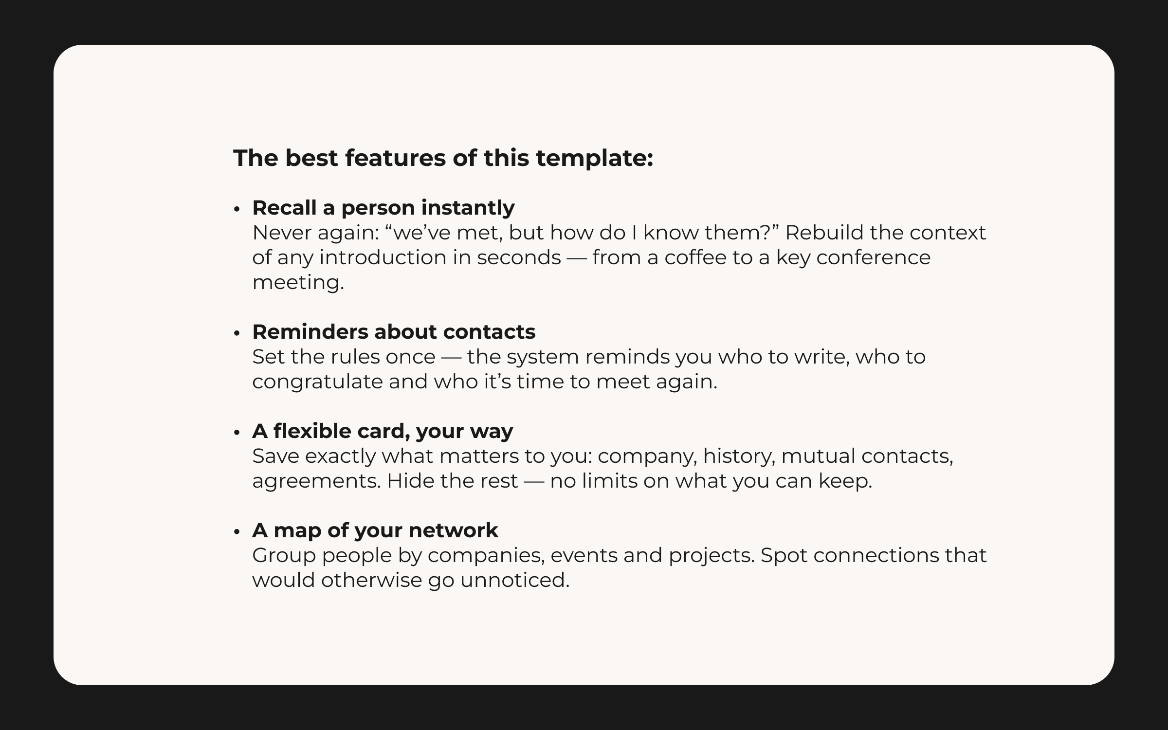 Networking system in Notion